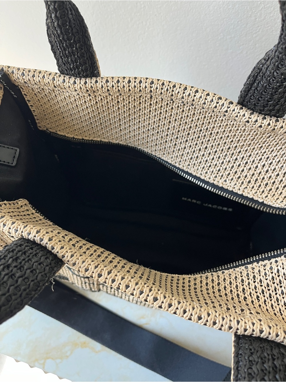Marc Jacobs Beige and Black Woven 'The Tote Bag' - Picture 5 of 5